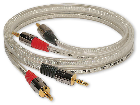 Акустический кабель плоский из посеребренной меди сечением 12 Ga (2х3.5 мм2) готовый с разъемами типа 