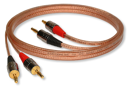 Акустический кабель плоский из чистой бескислородной меди сечением 12 Ga (2х3.5 мм2) готовый с разъемами типа 